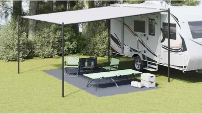Produktbild von Zeltteppich in Blau und Grau, 500 x 250 cm, aus Polyethylen als Zeltzubehör für Camping, Wandern und Outdoor-Aktivitäten