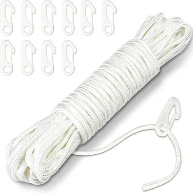 Produktbild von Vlaggenmastseil 15 m, 6 mm Nylon, mit 10 Klemmen, für Außenbereich