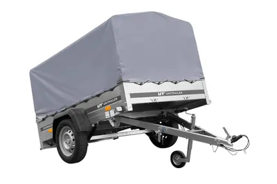 Produktbild von Einachsanhänger auf Federn 200x125 UNITRAILER GARDEN 201/R KIPP mit H-800-Rahmen und grauer Plane