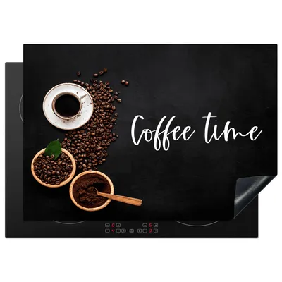 Produktbild von KitchenYeah© Herdabdeckplatte Kaffee - Kaffeezeit - Zitate - Induktionsherd - Induktionsschutz , 75x52cm, Küche Deko, Glaskeramikkochfeld Herdabdeckung, Abdeckplatte fùr Kochfeld