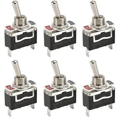 Productafbeelding van Tuimelschakelaars 15A, 2-polige Miniboot Schakelaars voor 12V - 6 Stuks Zwart