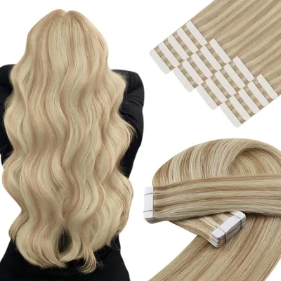 Zdjęcie produktu dla Pasemka do przedłużania włosów, naturalny blond, 45 cm, 50 g, 20 pasemek