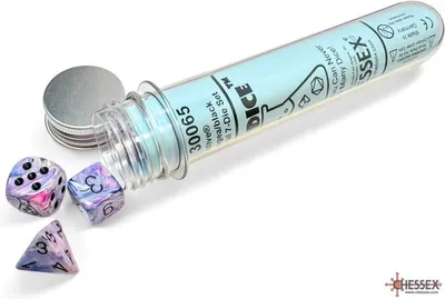 Produktbild von Chessex Würfelset Polyhedral Hydrangea schwarz - 8 Stück mehrfarbig