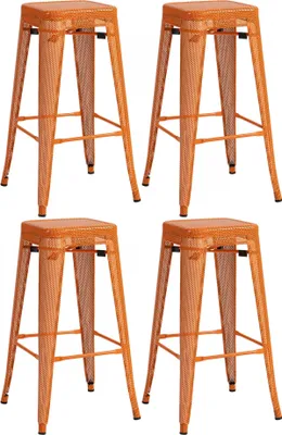Produktbild von Design-Shop Kovová barová židle Fletcher (SET 4 ks) - Oranžová