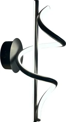 Image de Applique murale LED TWIST noire 12 W, blanc neutre, 700 lm, métal, dim. : 18 x 40 x 15 cm, IP20, Milagro
