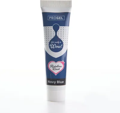 Produktbild von Rainbow Dust ProGel Lebensmittelfarbe Marineblau 25 g, Gel, Blau, Künstliche Lebensmittelfarbstoffe, Marzipan, Kuchenteig, Zuckerpaste, 25 g, Tube