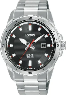 A close-up studio shot of a men's wristwatch.