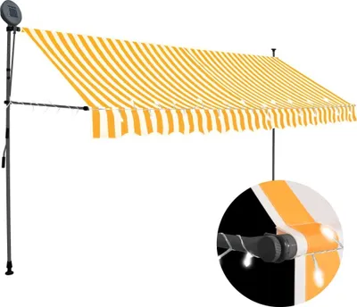 Produktbild von Einziehbare Markise Handbetrieben mit LED 400 cm Weiß Orange