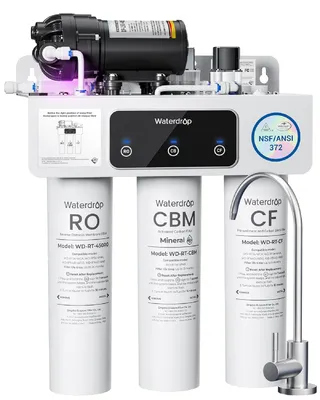 Image de Système d'osmose inverse avec reminéralisation Waterdrop T3-M,  NSF/ANSI 372, filtre à eau RO à 9 étapes, 450 GPD, système de filtration d'eau sans réservoir