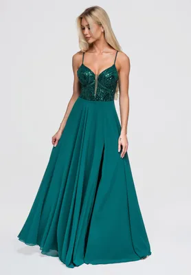 Produktbild von LARICA Abendkleid Maxi Glamour LA-OM-DLR374 green S