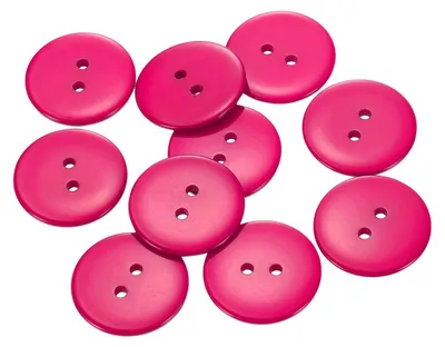 Productafbeelding van Naaiknopen - 10 stuks - 30 mm - 2 gaten - Rond - Voor kleding en handwerk - Rozerood