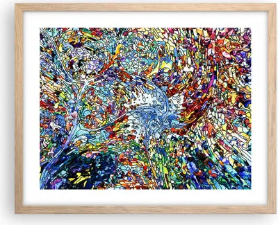Produktbild von Gerahmtes Poster - Rahmen in heller Eiche - Abstraktion modern - 50x40 cm - Wand Bild - Wanddeko - Wandbilder - Wandposter - Bilderrahmen - Bilder - Kunstdruck - Wandbild - P2NAA50x40-4045