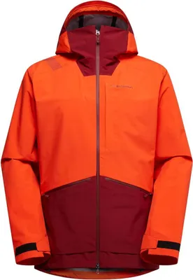 Hardshelljacke "Chaser Evo Shell Jkt M" von La Sportiva in orange und burgunderrot; geeignet für Herren.