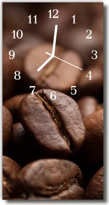 Produktbild von Tulup Glasuhr Wanduhr Küchenuhr Echt-Glas 30x60 Kaffeebohnen Braun