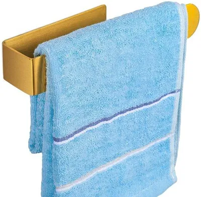Productafbeelding van Unyqoos® Zelfklevende handdoekhouder van roestvrij staal (SUS 304), 22 cm – zonder boren, geschikt voor badkamer en keuken, voor gladde oppervlakken