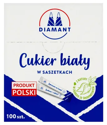 Zdjęcie produktu dla Cukier biały Diamant w saszetkach 100 sztuk x 5g