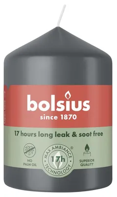 Zdjęcie produktu dla Świece stumpowe Bolsius 80/58, kolor Stormy Grey