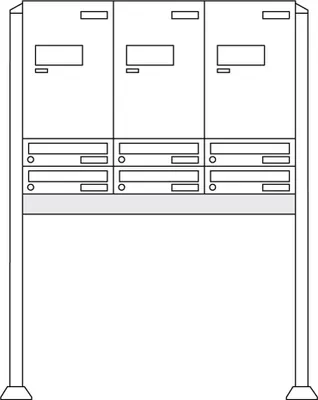 Produktbild von Burg-Wächter Anlage Paketboxen mit 3 Boxen mit Fuß .eBoxx easy+ Anlage 3E & 6A (aufgeschrau 84352