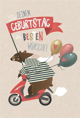 Produktbild von Geburtstag - Glückwunschkarte im Format 11,5 x 17 cm mit Umschlag