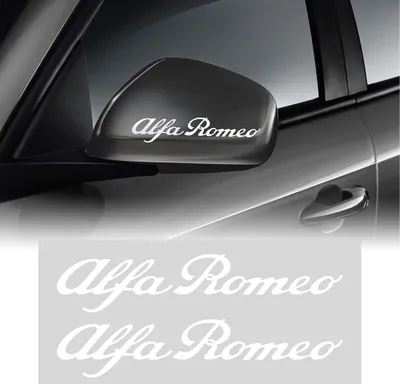 Image de Autocollants Alfa Romeo, logo officiel, blanc, 10 cm, lot de 2