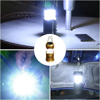 Obrázek produktu pro Solární kempingová lucerna Skládací baterka Venkovní závěsná světla Přenosná nouzová lampa Stan Dobíjecí