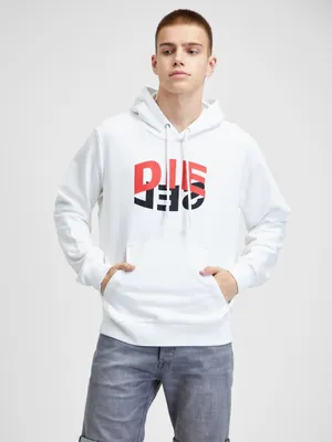 Produktbild von Diesel Herren S-Girk Kapuzensweatshirt weiß mit Druck S