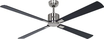 Produktbild von Energiespar Deckenventilator Eco Neo III 152 cm Chrom glänzend Flügel Schwarz / Teak mit Fernbedienung