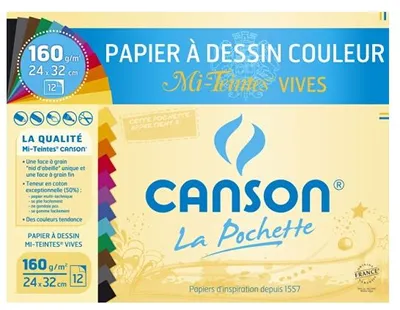 Image de CANSON Papier d'art Mi Teintes 320 x 240 mm coloré 12 feuilles