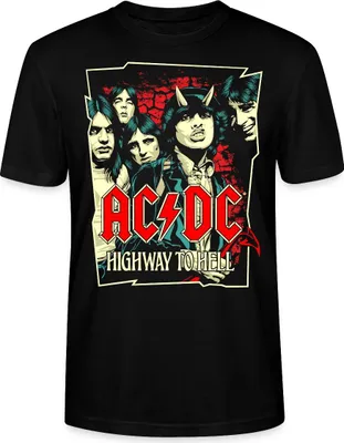 Produktbild von Spreadshirt AC/DC Bandlogo Bild Highway To Hell Album Uni Bio T-Shirt, L, Schwarz