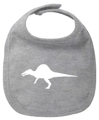 Produktbild von Huuraa Baby Lätzchen Spinosaurus Dinosaurier Heather Grey Klettverschluss  Baumwolle Latz Geschenkidee