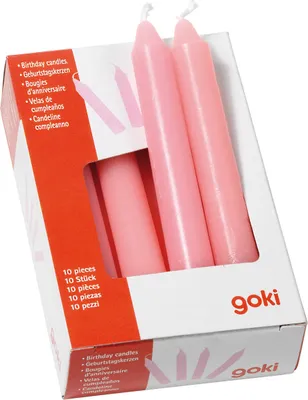 Produktbild von goki 10 Geburtstagskerzen 12cm rosa(106/108/55985)
