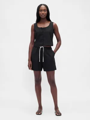 Produktbild von GAP Leinen Shorts für Damen, Größe S, mit mittelhohem Bund und seitlichen Eingrifftaschen