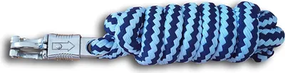 Produktbild von Führstrick mit Panikhaken für Pferd - Anbindestrick in verschiedenen stylischen Designs, Länge 2m, Farbe hellblau blau