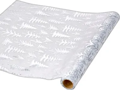 Obrázok produktu pre Dekoratívne organza strieborné Vianoce 35 cm X 3 M