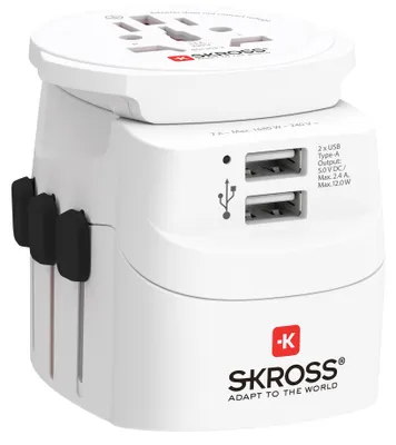 Obrázek produktu pro SKROSS Länderstecker Pro Light USB World (2xA), weiss