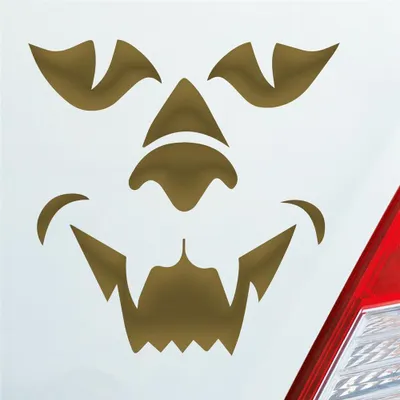 Produktbild von Auto Aufkleber Löwe Monster Dämon Lion CAR KFZ PKW Roller Motorrad 10x10 cm Gold Sticker Heckscheibenaufkleber