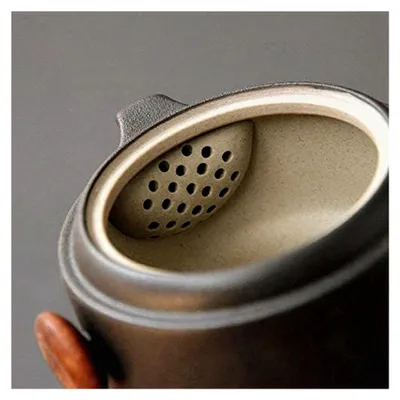 Produktbild von Keramische Teekannen mit Deckel und Schüssel, handgefertigtes japanisches Teeset in Grün