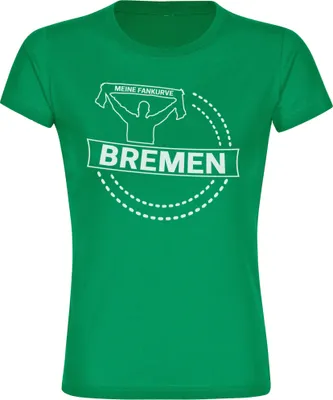 Produktbild von multifanshop Damen T-Shirt - Bremen - Meine Fankurve, grün, Größe M