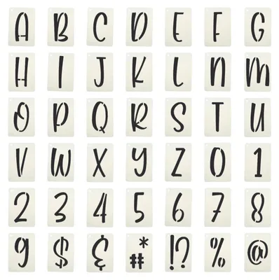 Produktbild von Buchstaben- und Zahlenschablonen - 42-teiliges Set - 3 Zoll - Rechteckig