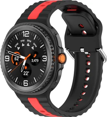 Obrázek produktu pro Pro Samsung Galaxy Watch 8 / 8 Dvoubarevný silikonový náhradní řemínek pro chytré hodinky Black / Red