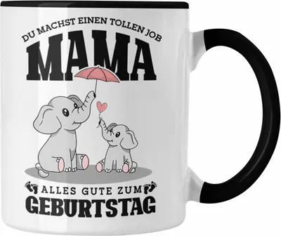 Produktbild von Trendation - Tasse Mama Mutter Geburtstag Geschenk für Mama von Tochter Sohn (Schwarz)