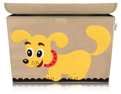 Image de Boîte de rangement en tissu pour enfant grand modèle "chien" avec couvercle Lifeney