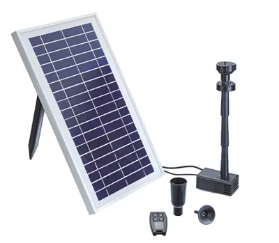 Produktbild von Oase PondoSolar 600 Control Springbrunnenpumpe mit Solarmodul und Licht