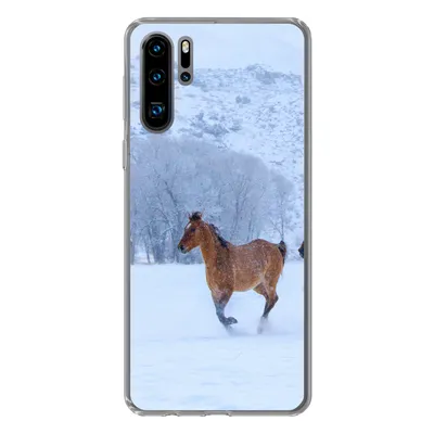 Produktbild von MuchoWow® Handyhülle Schutzhülle Hülle für Huawei P30 Pro Pferde - Schnee - Winter Silikon Softcase Handy Hülle - Schutzdeckel