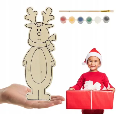 Produktbild von Artmaker Weihnachtliche Rentier-Figur zum Bemalen Bastelset 22cm