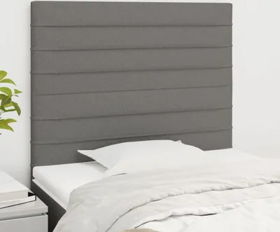 Produktbild von vidaXL Kopfteile 2 Stk. Dunkelgrau 90x5x78/88 cm Stoff - Kopfteil - Kopfteile - Bett-Kopfteil - Bettkopfteil