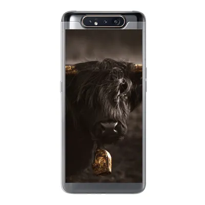 Produktbild von MuchoWow® Handyhülle Schutzhülle Hülle für Samsung Galaxy A80 Schottischer Highlander - Fell - Schwarz Silikon Softcase Handy Hülle - Schutzdeckel
