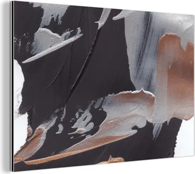 Obrázek produktu pro Nástěnná dekorace Kovový kovový obraz Wall Art 90x60cm Abstraktní - barva - zlatá Muchowow Hliníkové obrazy