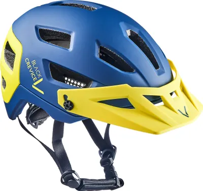 Obrázok produktu pre BLACK CREVICE - Dámska a pánska MTB - cyklistická prilba - ENDURO | Farba: modrá/žltá | Veľkosť: M/L (58-61 cm)