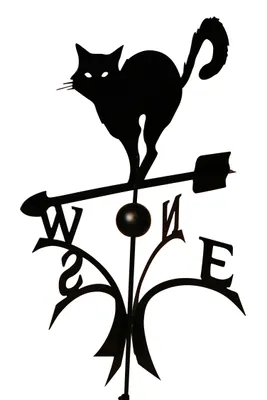 Produktbild von SvenskaV Wetterfahne Katze in schwarz mit Kugellager-Drehmechanismus